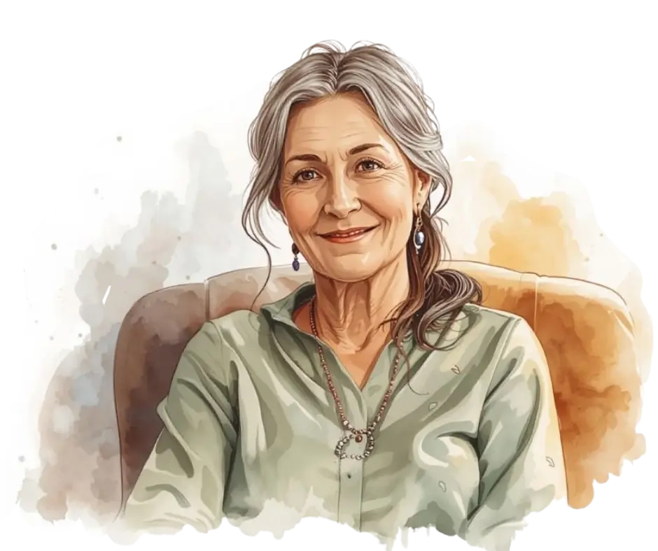 Watercolor of a woman smiling with hope Watercolor of a woman smiling with hope